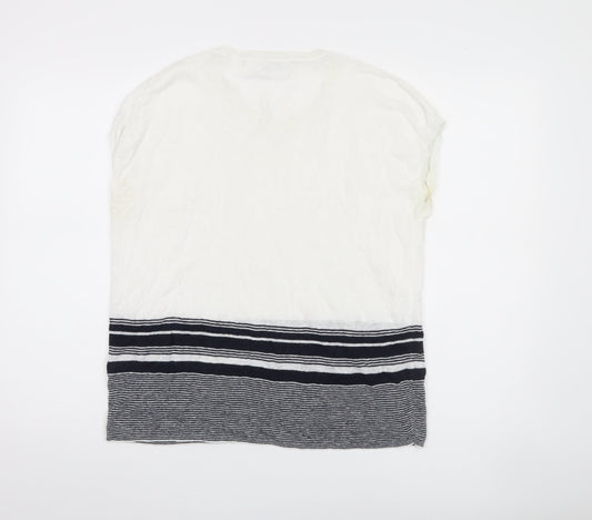 The White Company Women's White Striped Top Size 12