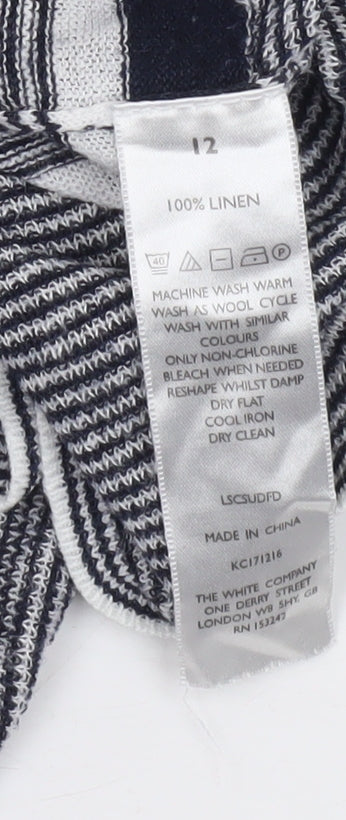 The White Company Women's White Striped Top Size 12