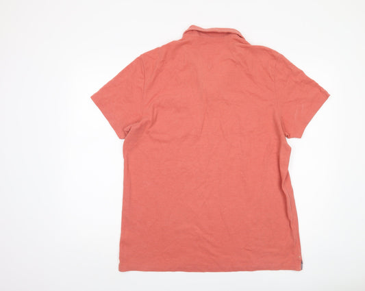 Next Men's Red XL Short Sleeve Polo Shirt