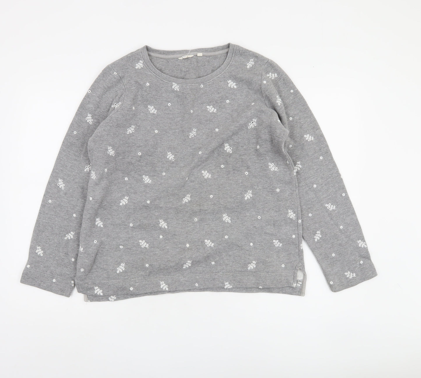 Fat Face Women's Grey Embroidered Pullover Sweatshirt