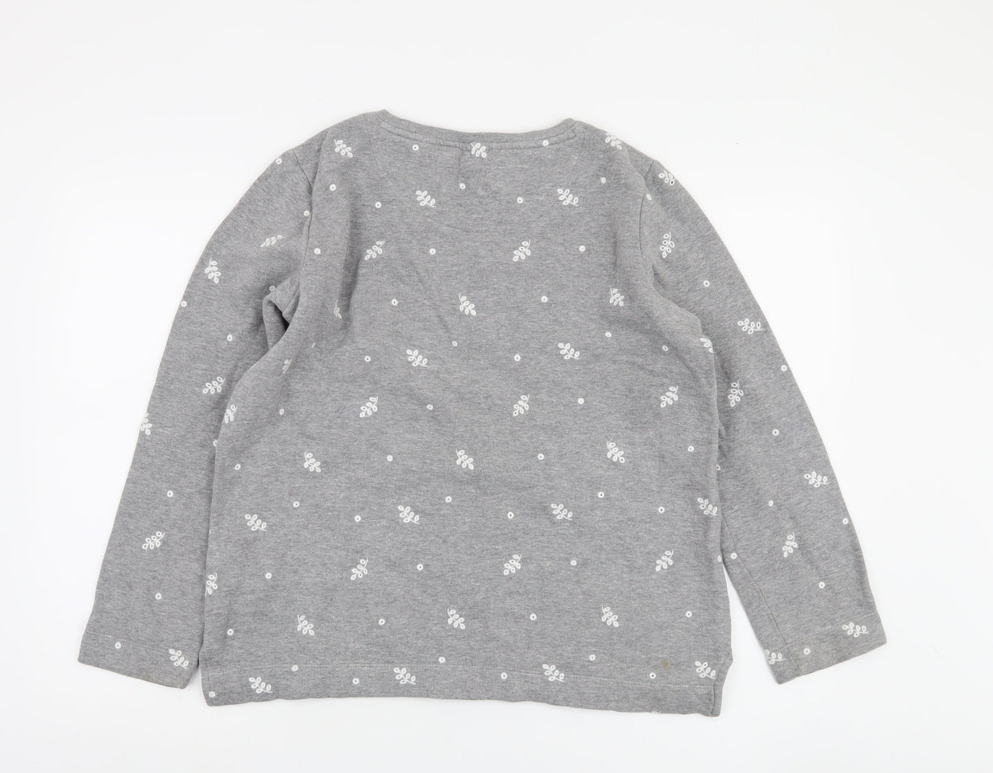 Fat Face Women's Grey Embroidered Pullover Sweatshirt