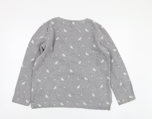 Fat Face Women's Grey Embroidered Pullover Sweatshirt