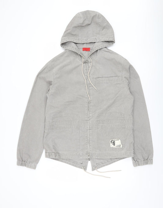 Pringle of Scotland Men's Grey Hooded Windbreaker M