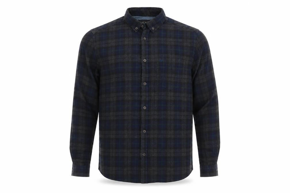 Farrell Men's Blue Plaid Long Sleeve Shirt Size L