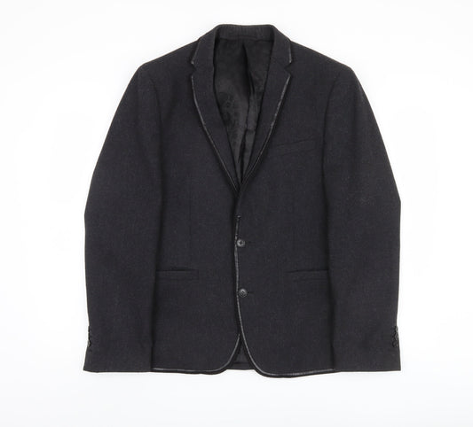 Jeff Banks Men's Black Slim Fit Blazer M