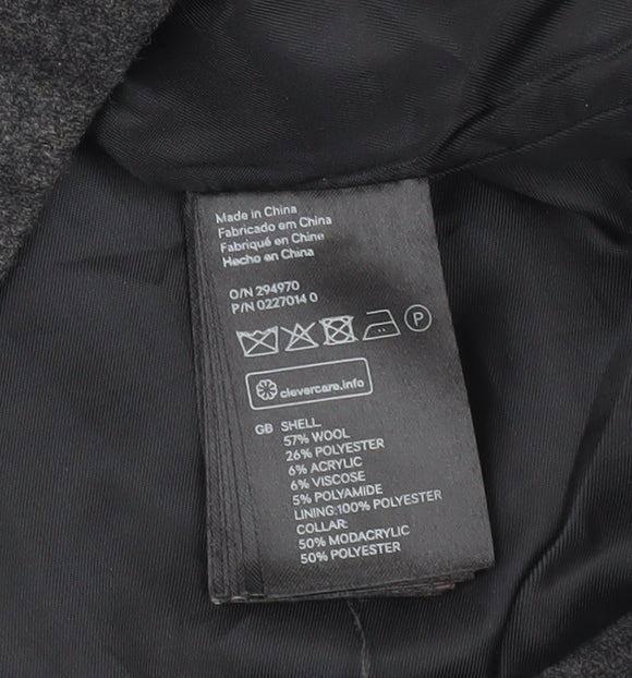 H&M Men's Grey Biker Jacket - M, Stylish Autumn Wear