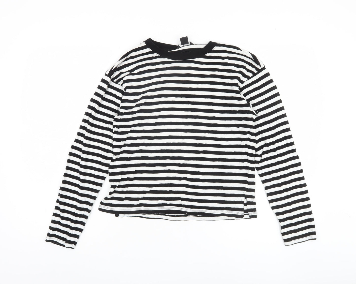 Monki Women's Black Striped T-Shirt, Size 2XS