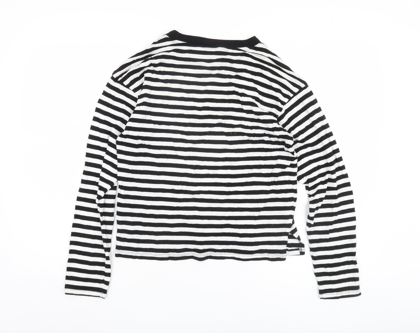 Monki Women's Black Striped T-Shirt, Size 2XS