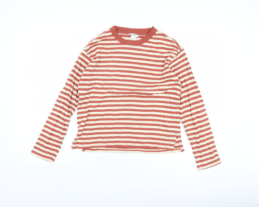 Monki Women's Striped Multicoloured T-Shirt, 2XS, Long Sleeve
