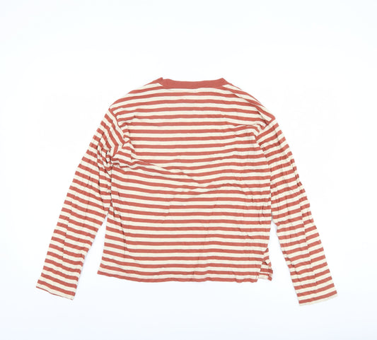 Monki Women's Striped Multicoloured T-Shirt, 2XS, Long Sleeve