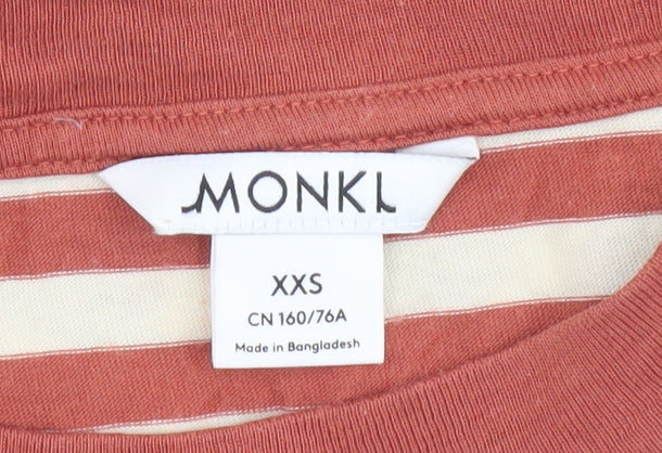 Monki Women's Striped Multicoloured T-Shirt, 2XS, Long Sleeve