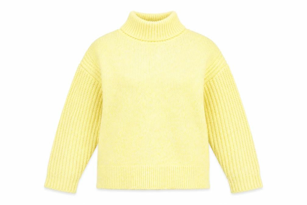 Marks and Spencer Women's Yellow High Neck Jumper, M