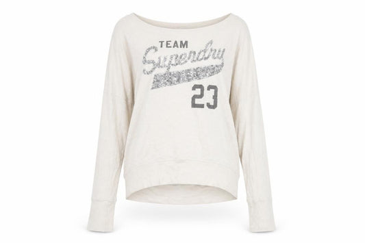 Womens UK Size S Superdry Beige 100% Cotton T-Shirt