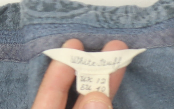 White Stuff Blue Floral Cotton Dress, Women, Size 12