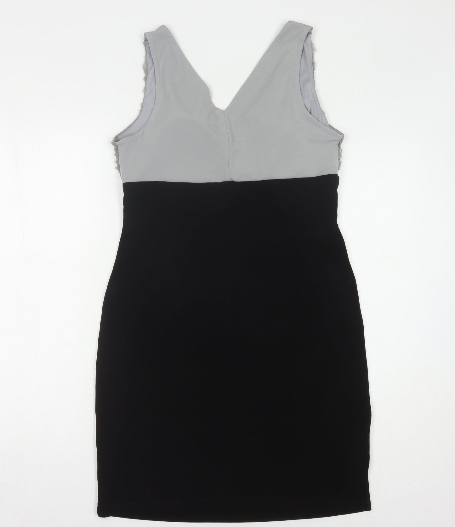 Enfocus Studio Women's Black Grey Sheath Dress Size 10