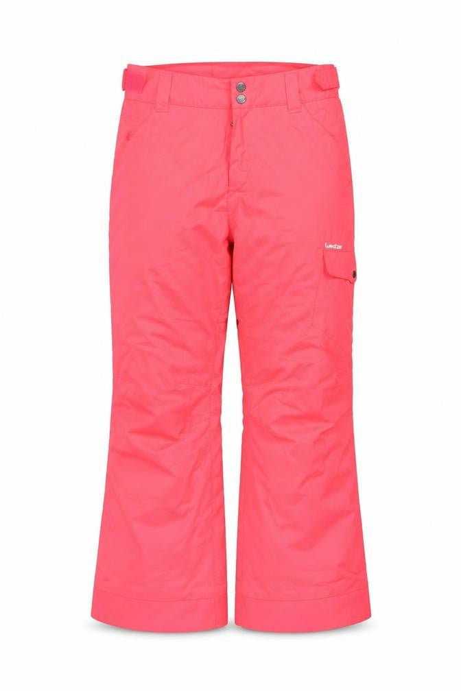 Front view of Decathlon girls’ pink snow pants, size 14, years - winter ready