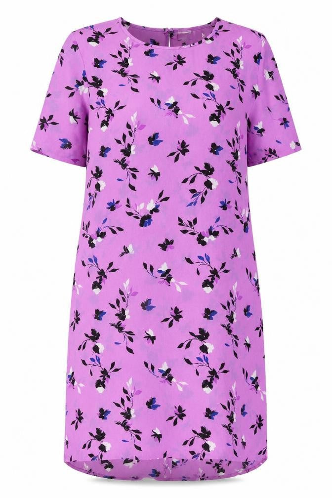 Front view of Jacqueline de Yong Women's Pink Floral Dress, size 12
