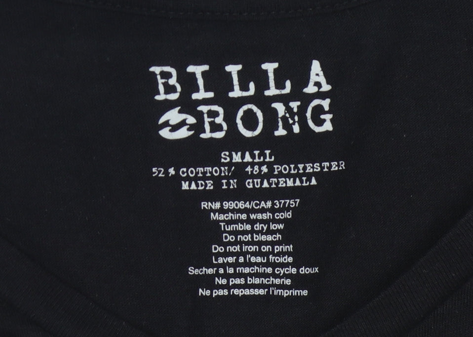 Billabong Women's Black Slim Fit Basic T-Shirt, Size S