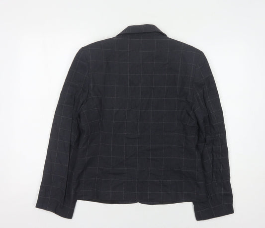 Report Women's Black Checked Suit Jacket, Size 12