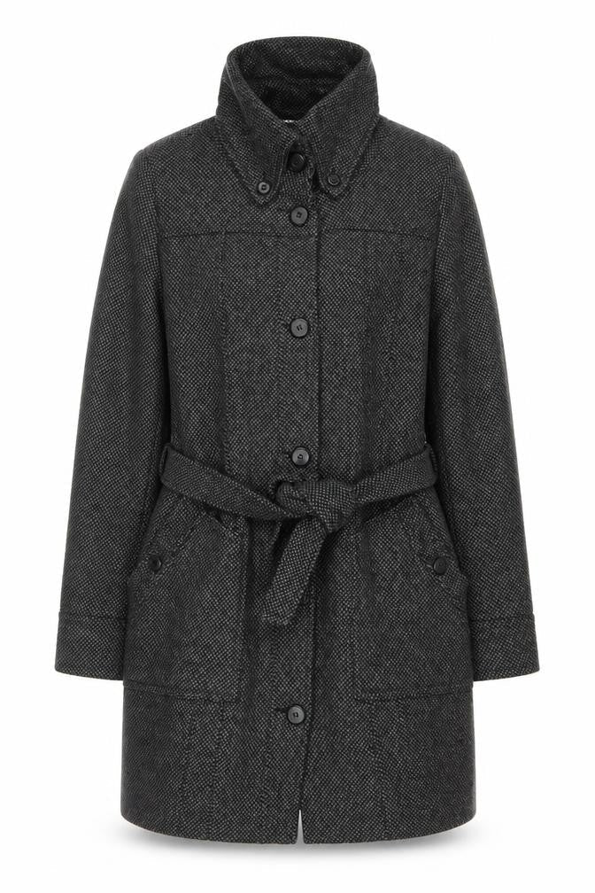 Womens UK Size XL Regular O'Neill Black Wool Blend Coat