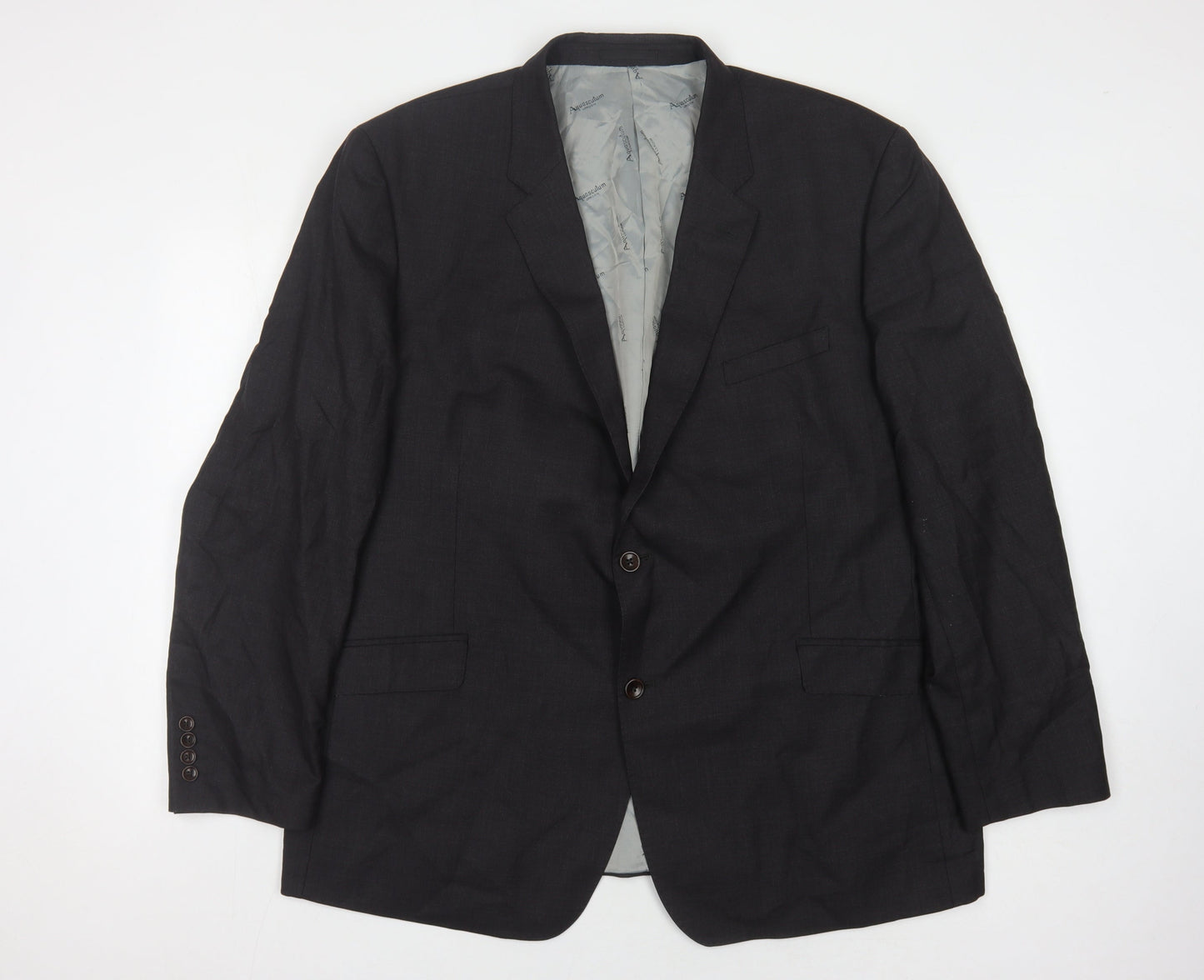 Aquascutum Men's Black Regular Fit Wool Blazer 50R