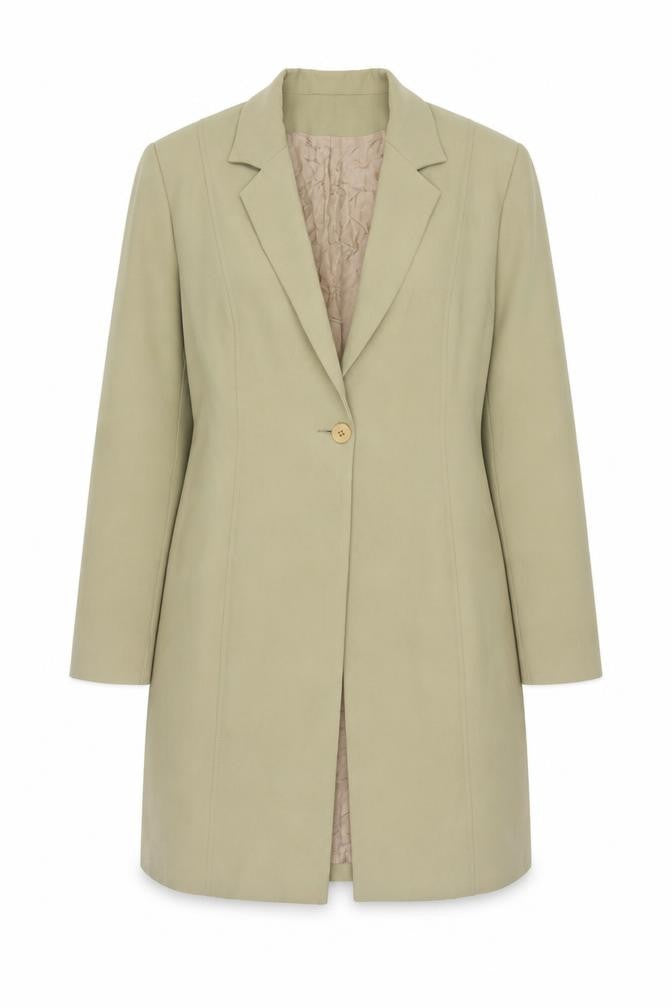 Mila Paoli Women Beige Long Blazer Size 14