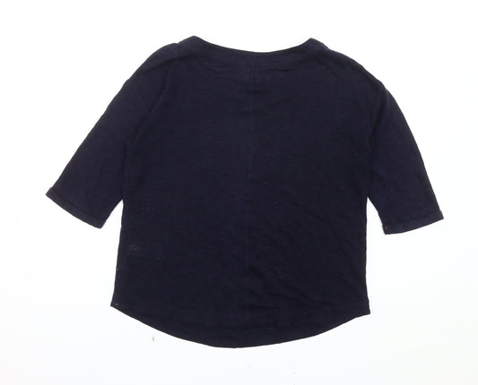 White Stuff Women's Blue Linen Jumper Size 8