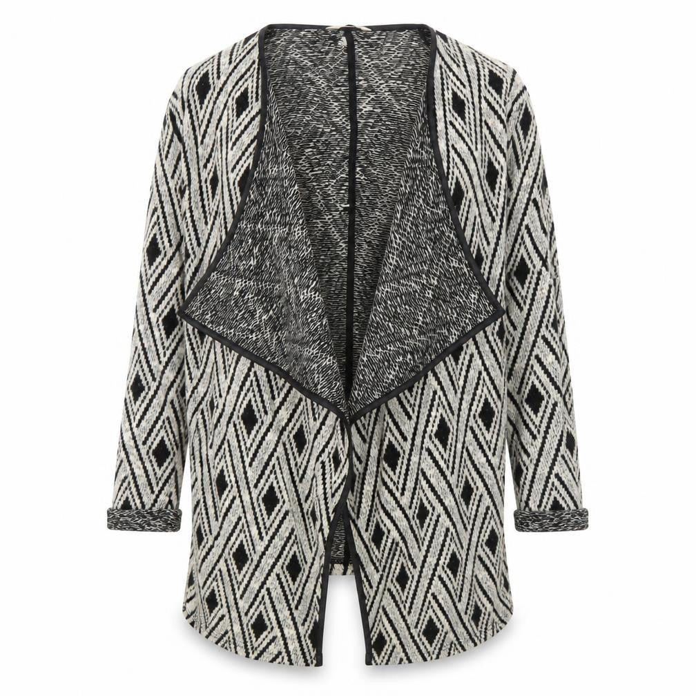 Miss Selfridge Women's Geometric Open Front Cardigan Size 8