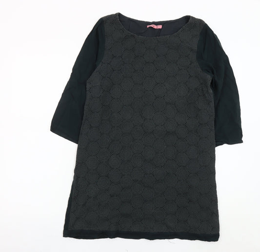 White Stuff Women's Black Crochet Shift Dress, Size 14