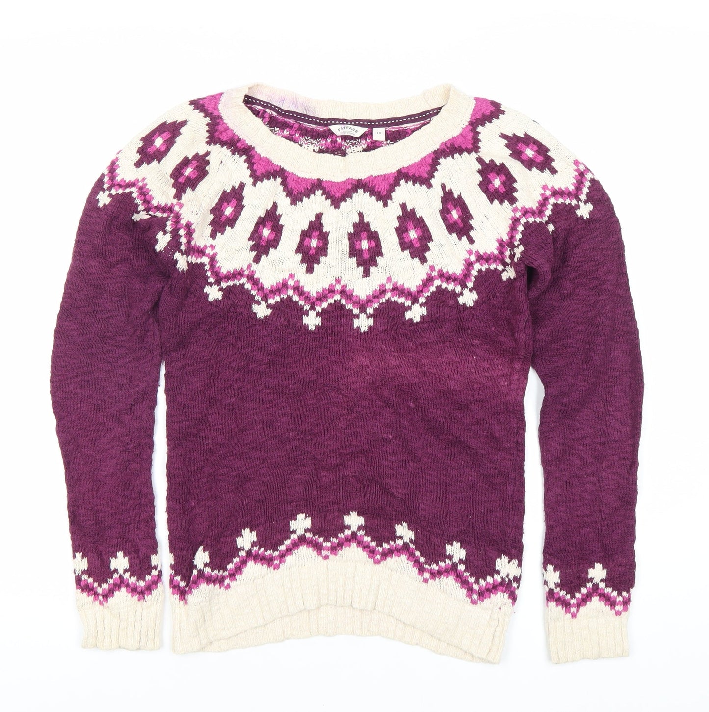 FatFace Women's Multicoloured Fair Isle Jumper, Size 10