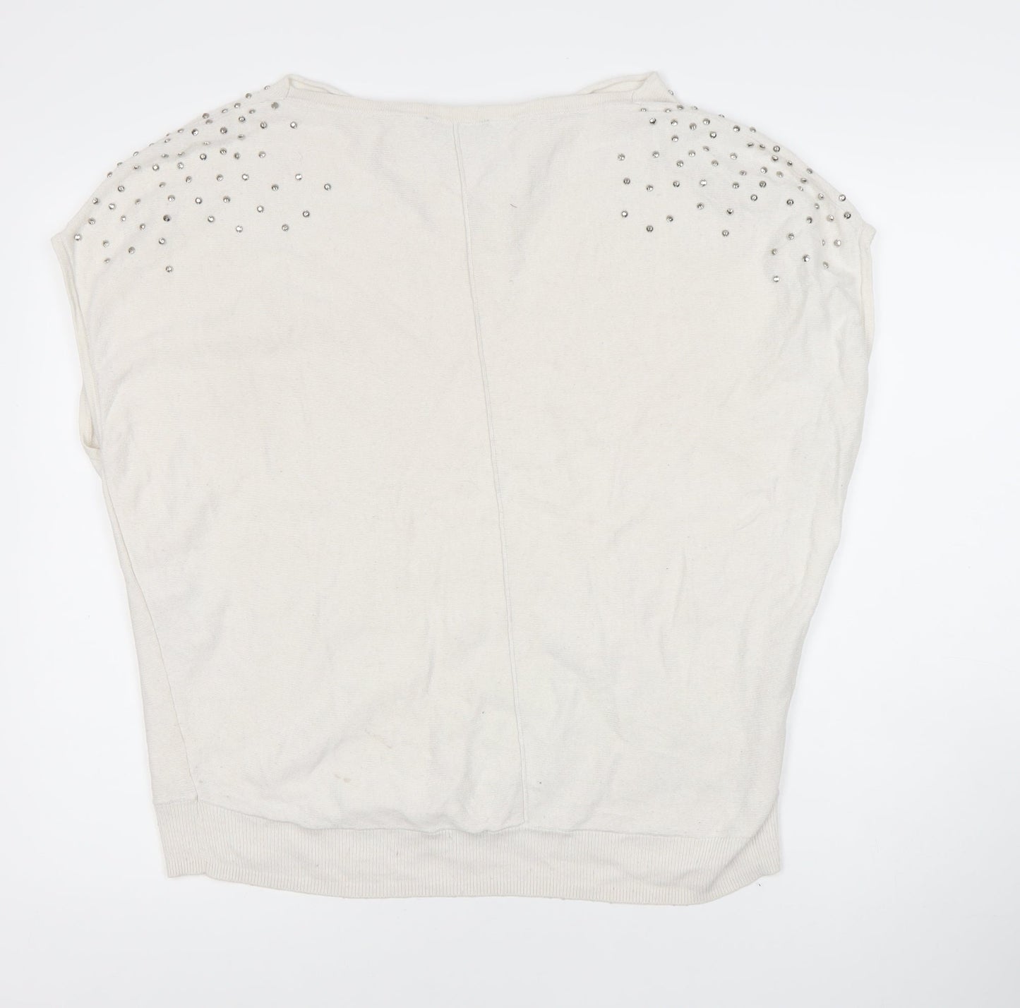 Mint Velvet Women's White L Basic Studded Top
