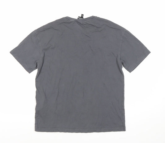 Emporio Armani Logo Boys Grey Cotton T-Shirt, 12 Years Casual