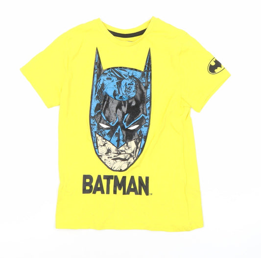 Batman Boys Yellow Batman T-Shirt 6-7 Years Graphic Superhero