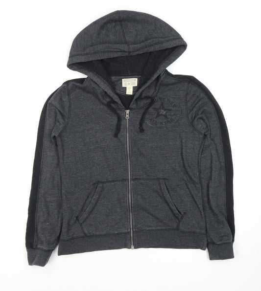 Converse Unisex Grey Full Zip Hoodie M