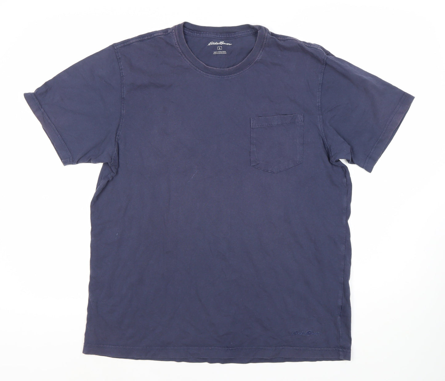 Eddie Bauer Men's Blue Crew Neck T-Shirt Size L