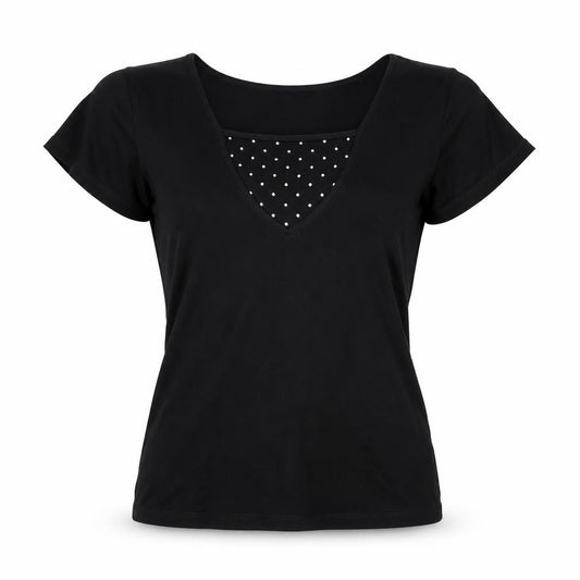 Womens UK Size UK 10 ALEX & CO. Black Viscose Blend T-Shirt