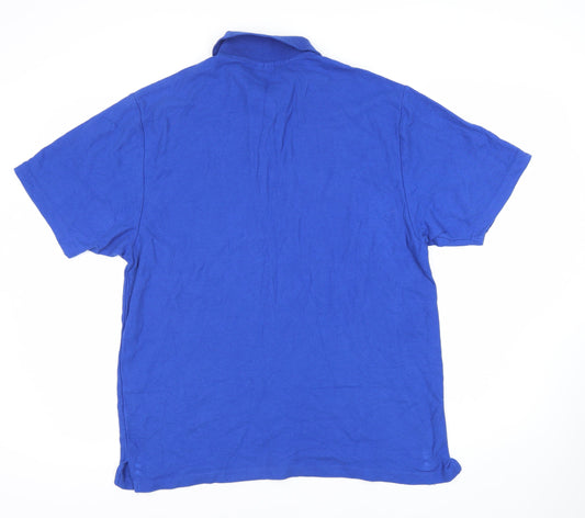 Pegasus Men's Blue Medium Cotton Polo Shirt