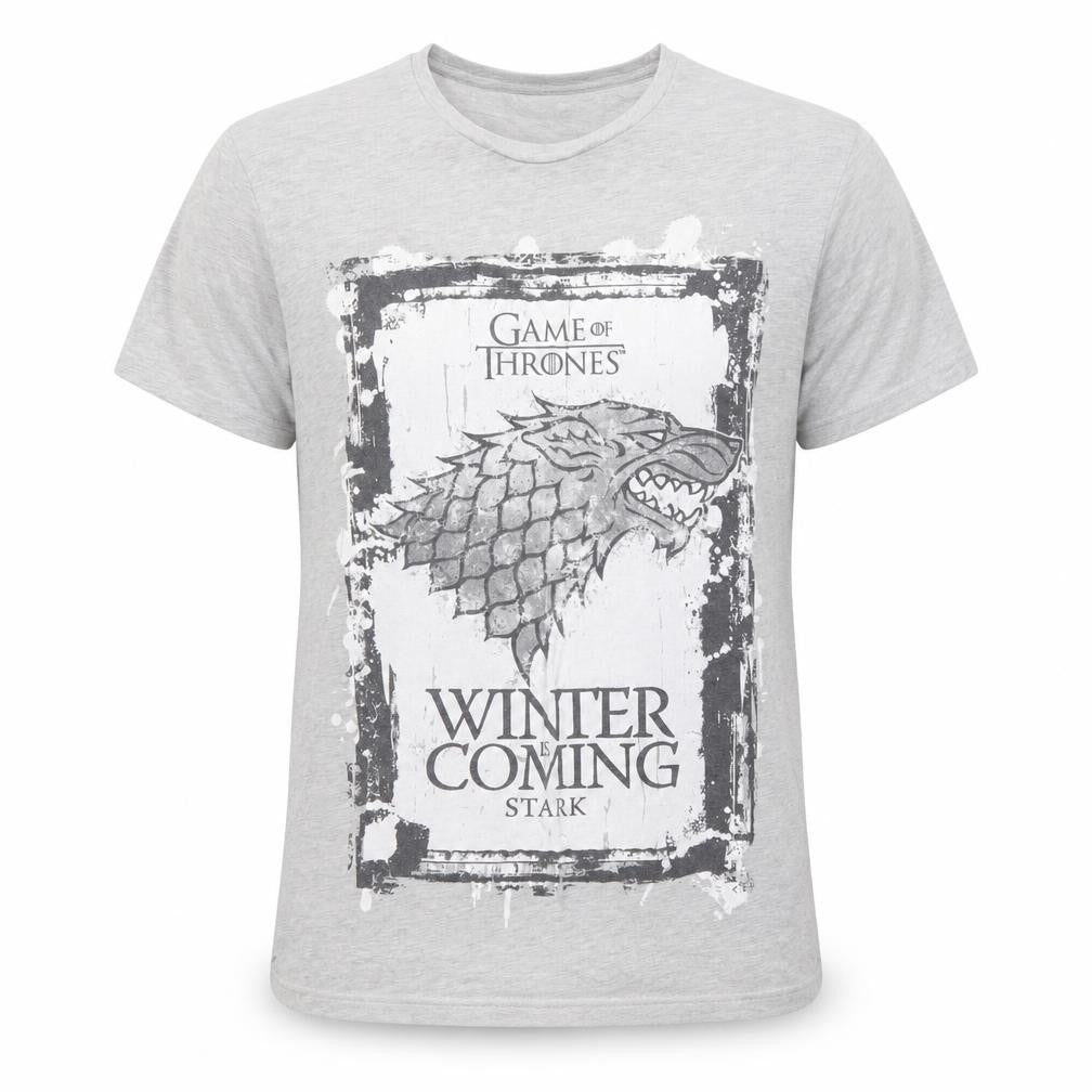 Mens UK Size L Game Of Thrones Grey  Cotton Blend T-Shirt