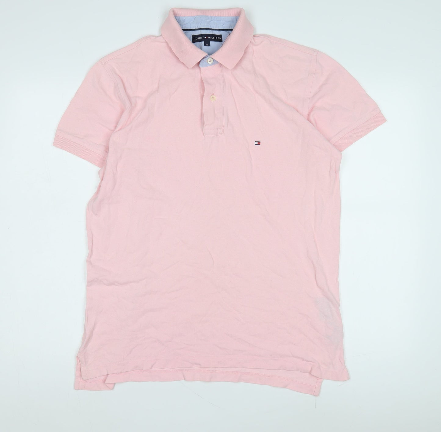 Tommy Hilfiger Pink Polo Shirt, Men's M, Cotton, Casual