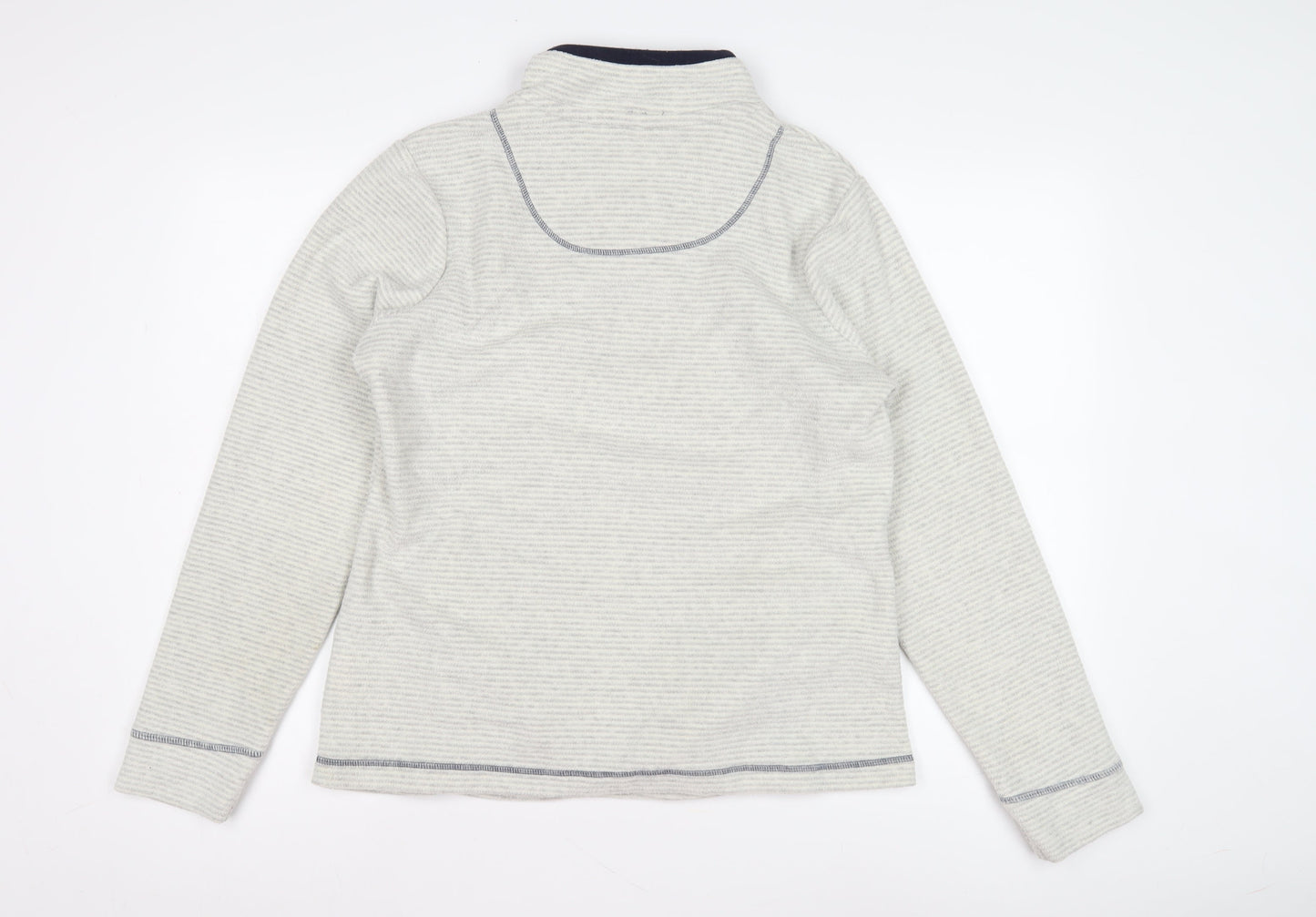 Weird Fish Women's Grey Striped Sweatshirt Size 14