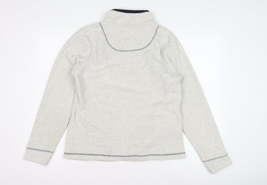 Weird Fish Women's Grey Striped Sweatshirt Size 14