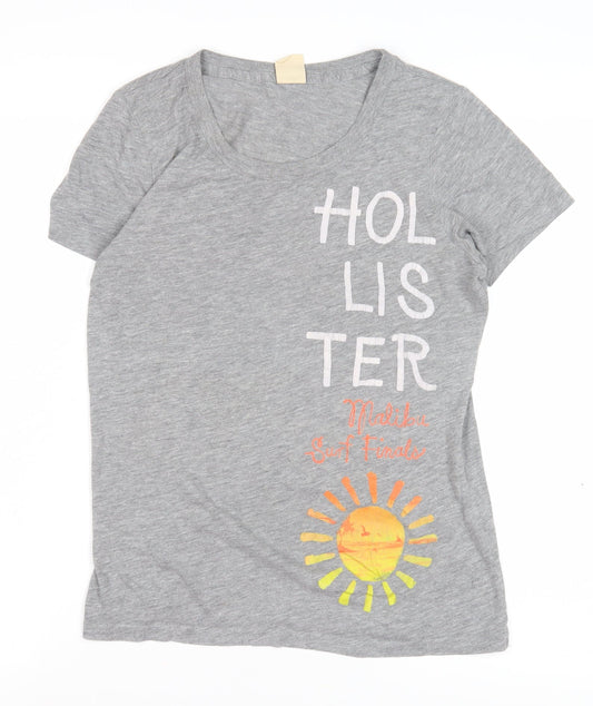 Hollister Women's Grey T-Shirt L Beach Surf Casual