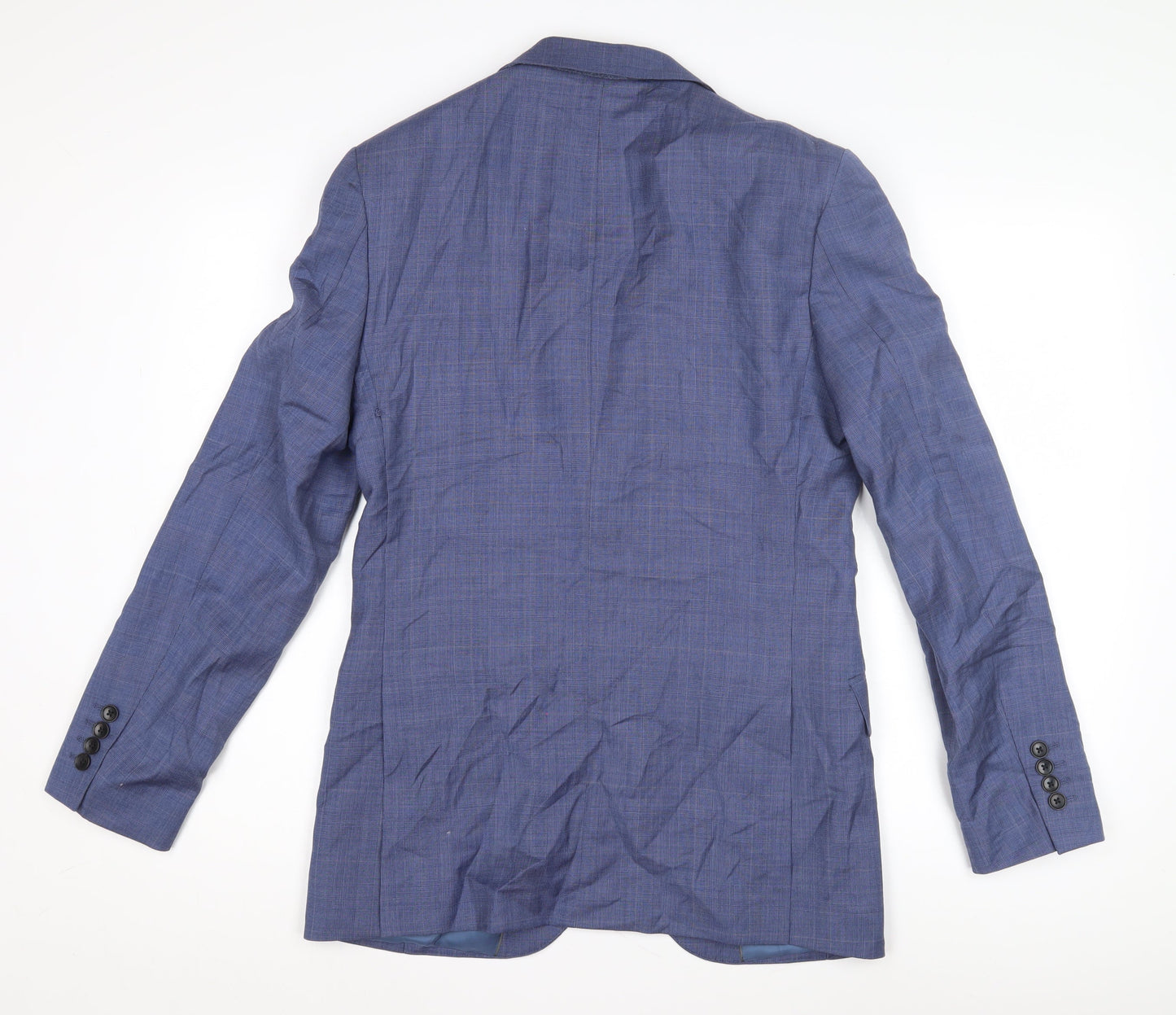 Marks and Spencer Men's Blue Check Slim Blazer 36