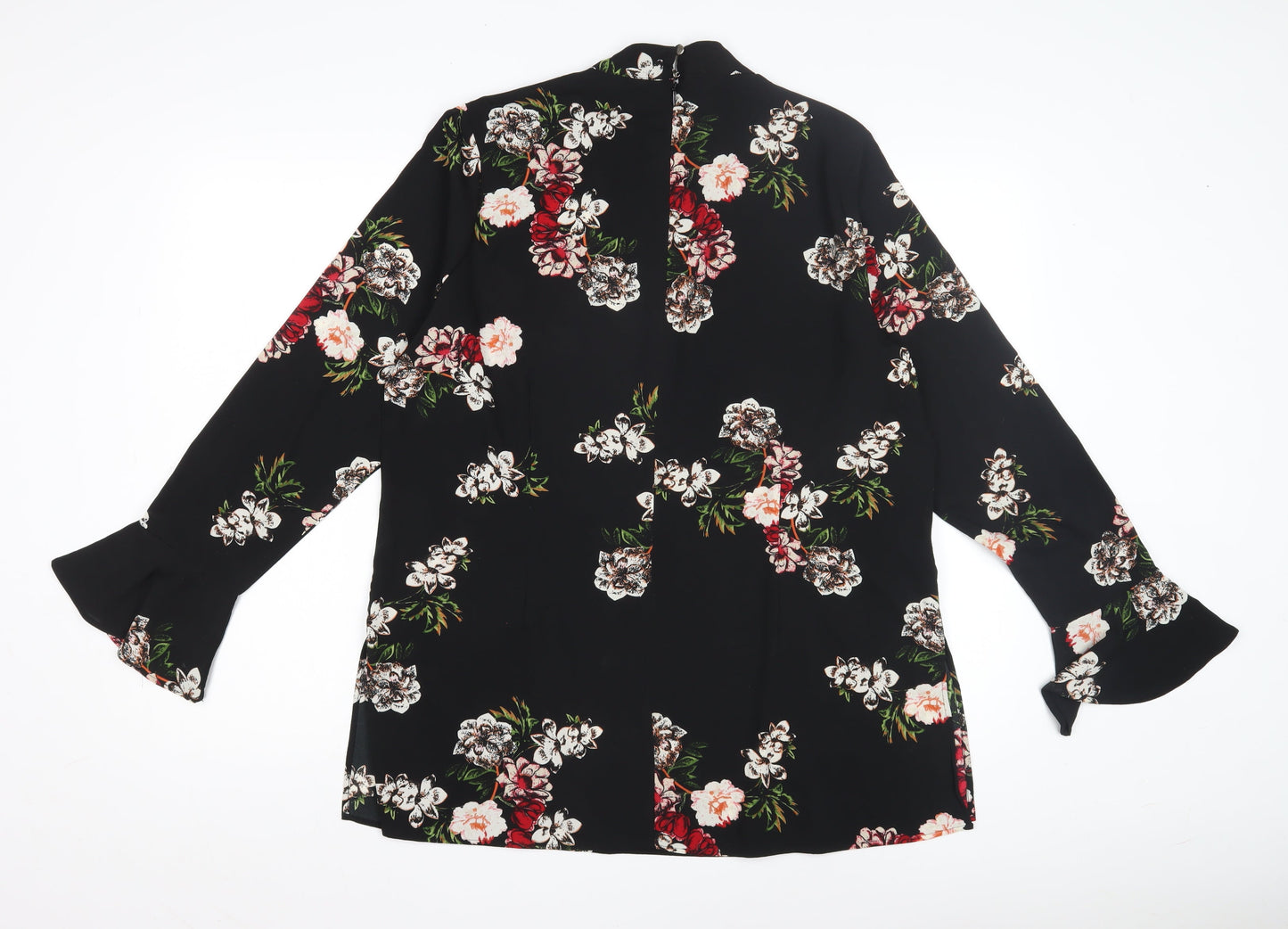 SOSANDAR Women's Black Floral Blouse Size 16