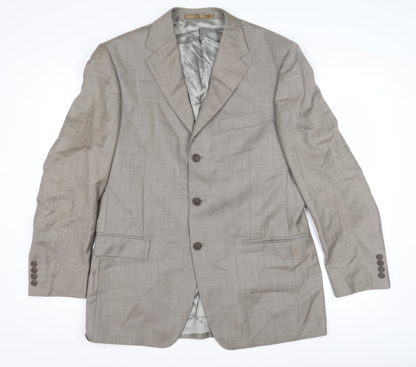 Marks and Spencer Men's Grey Wool Blazer, Size 40 Regular Fit