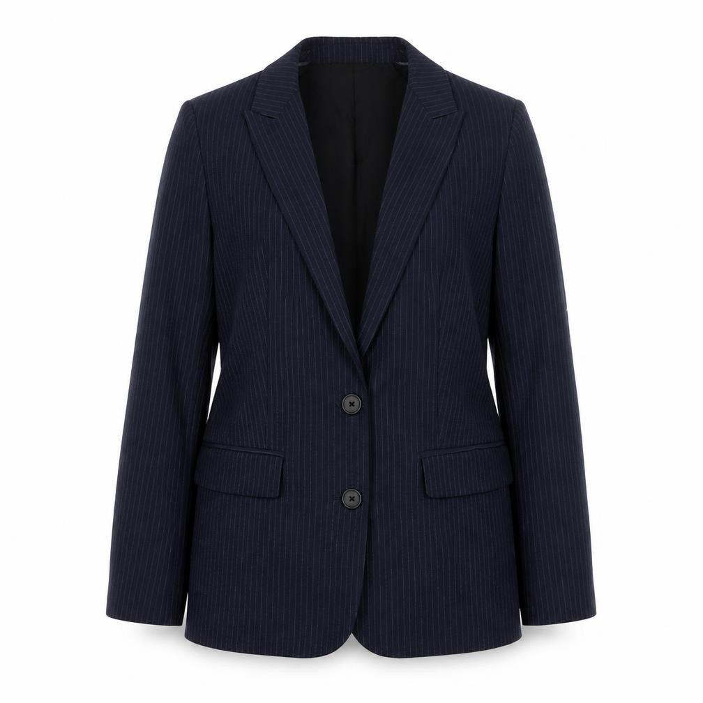 Marks & Spencer Women's Blue Pinstripe Blazer Size 8
