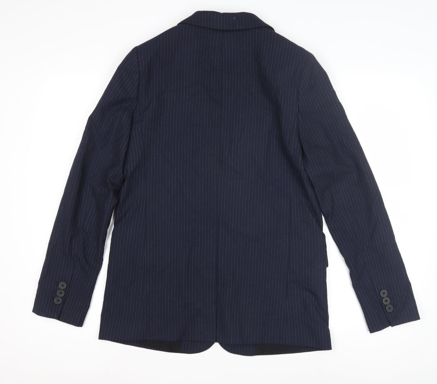 Marks and Spencer Women's Blue Pinstripe Blazer Size 8