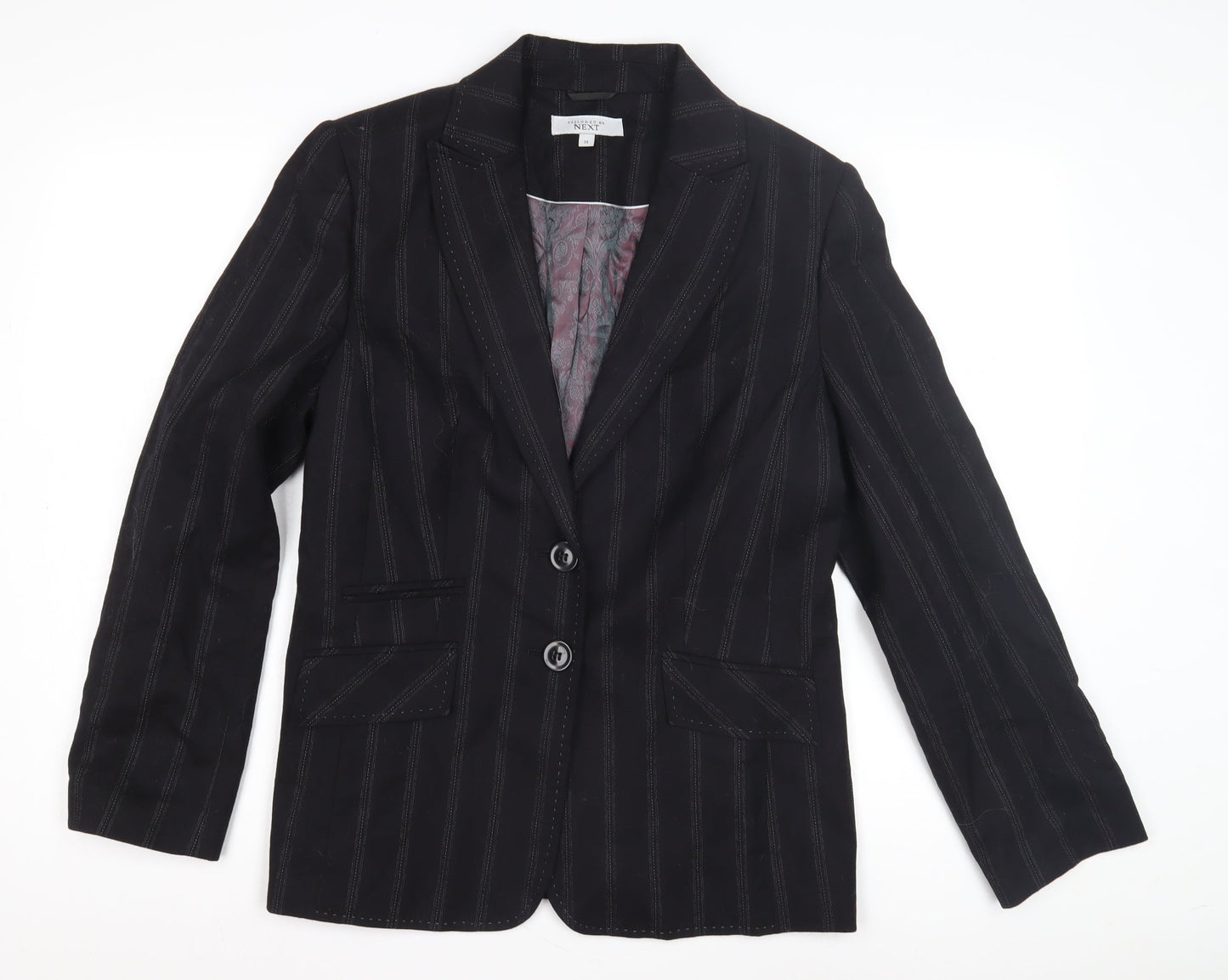 Next Women's Black Striped Blazer Size 14