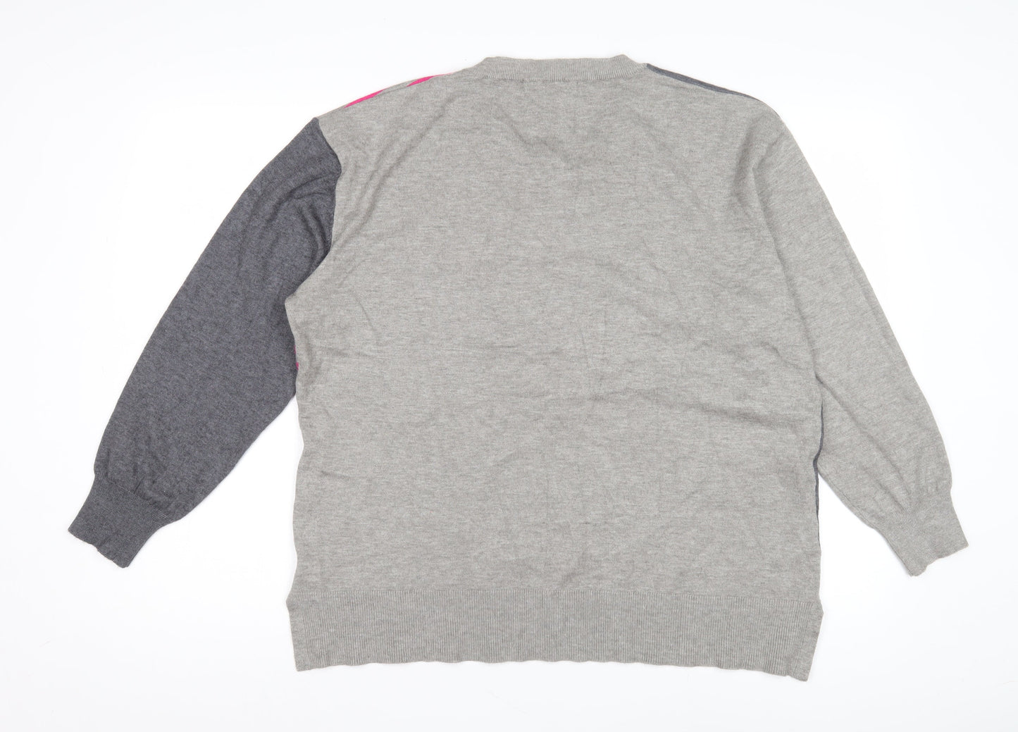 Pebble Bay Women's Grey L Striped Pullover Jumper