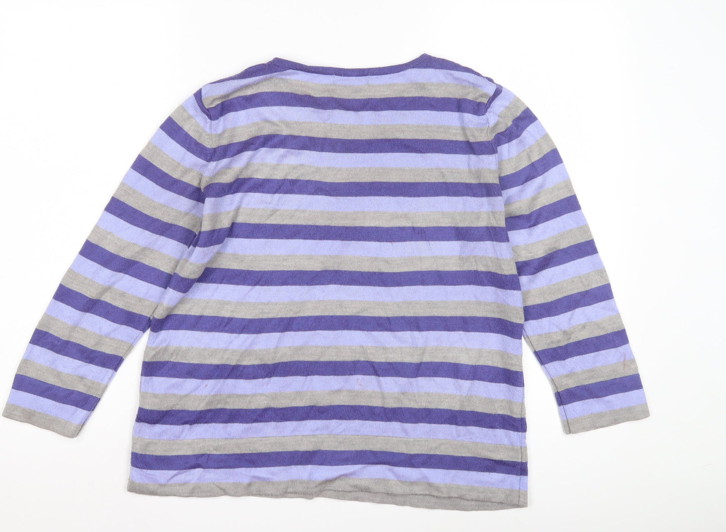 Bm Women's Purple Striped Pullover Jumper M